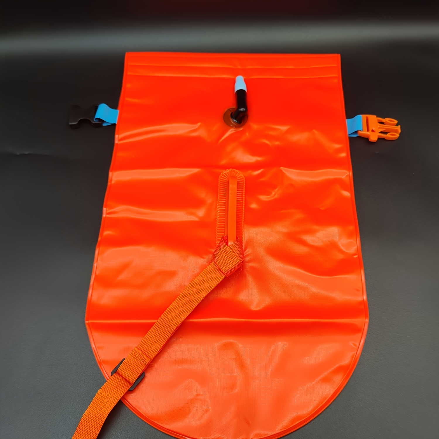 TEMU 1 sac de rangement extensible orange en PVC rotatif, haute qualité et durable, pour les plages et étangs, adapté aux accessoires de natation et