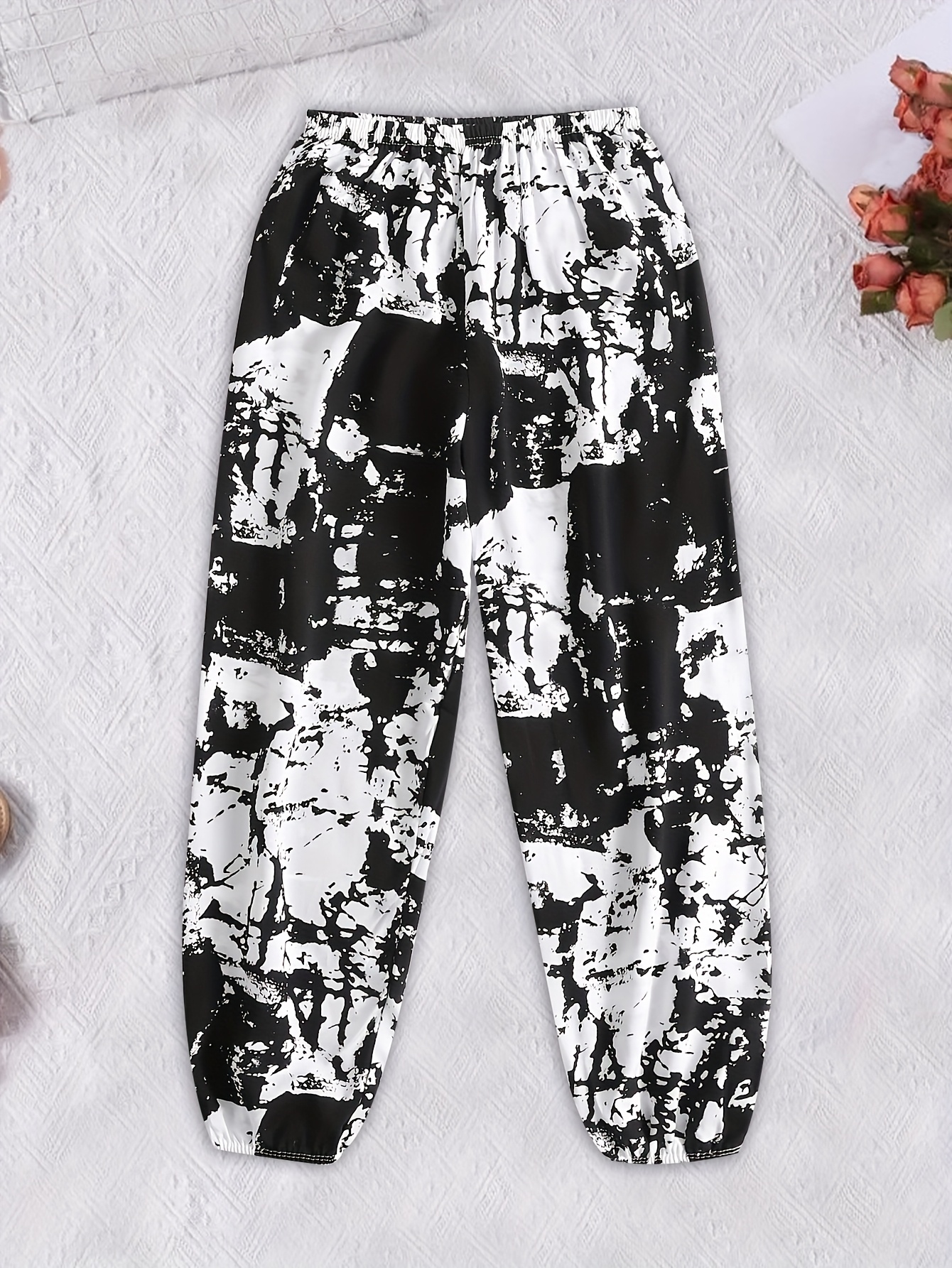 Printing Sweatpants Tie Dye Sweatpants With Daisies Loose Fit Tie