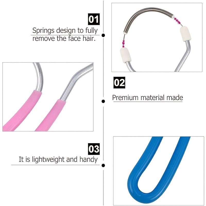 2pcs spring facial hair remover portable stainless     hair remover upper lip chin cheeks eyebrows facial hair removal and makeup tool suitable for female facial hair removal tool Product details 5