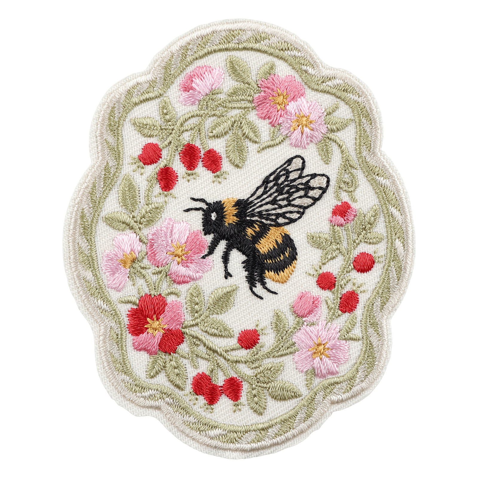 TEMU 1pc Retro Embroidery Patch, Lace Oval Iron-on Patch