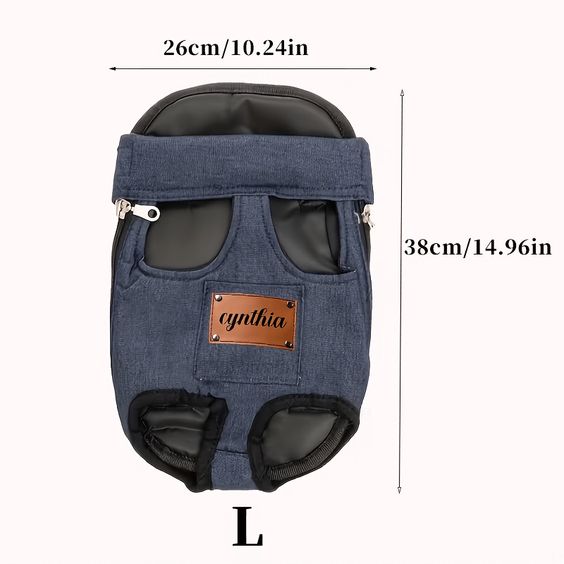 Custom 1pc Dog Carrier Bag, Self-Defined Text Dog Carrier Bag, Adjustable Pet Harness for Small to Medium Dogs and Cats, Breathable and Heat-Resistant, Quick-Release Safety Buckle, Comfortable Chest Harness, Zipper Closure