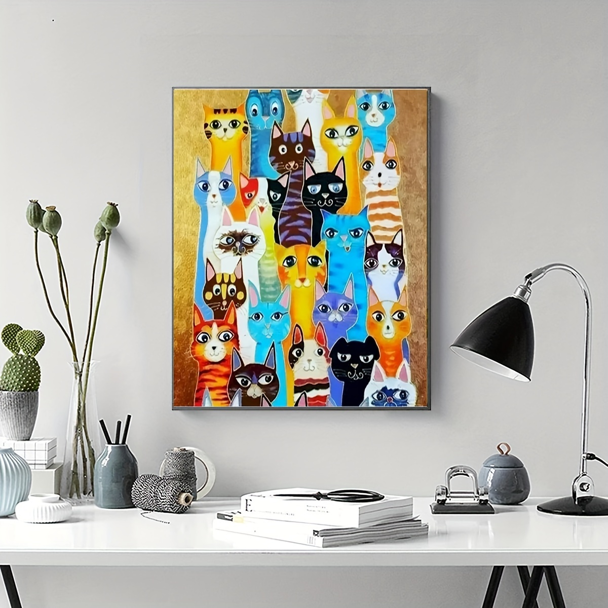 

Diy Paint By Numbers Kit For Adults, Cartoon Cat Art Canvas Painting Set - Relaxing Creative Activity, Perfect Holiday Gift For Home Wall Decor