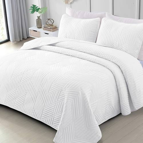 high quality quilt bedding lightweight bedspreads quilted comforter soft modern geometric coverlet set for white quilt gifts for the home bedroom decor 3pcs 1 quilt and2 pillowcase