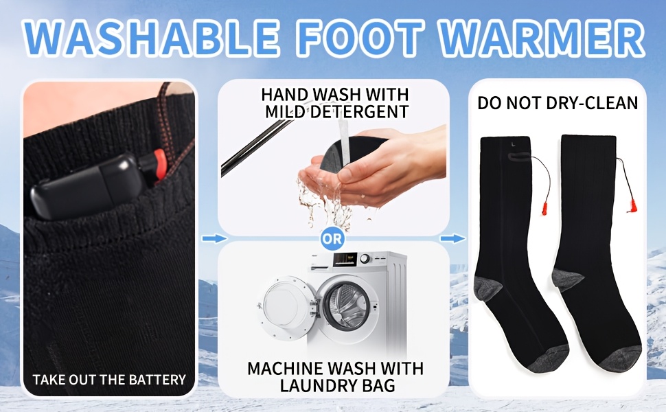 heated socks of wool for men women 4000mah rechargeable heated socks with 3 heat settings electric heated socks   warmer socks for cycling camping skiing hiking hunting winter outdoor sports Product details 6