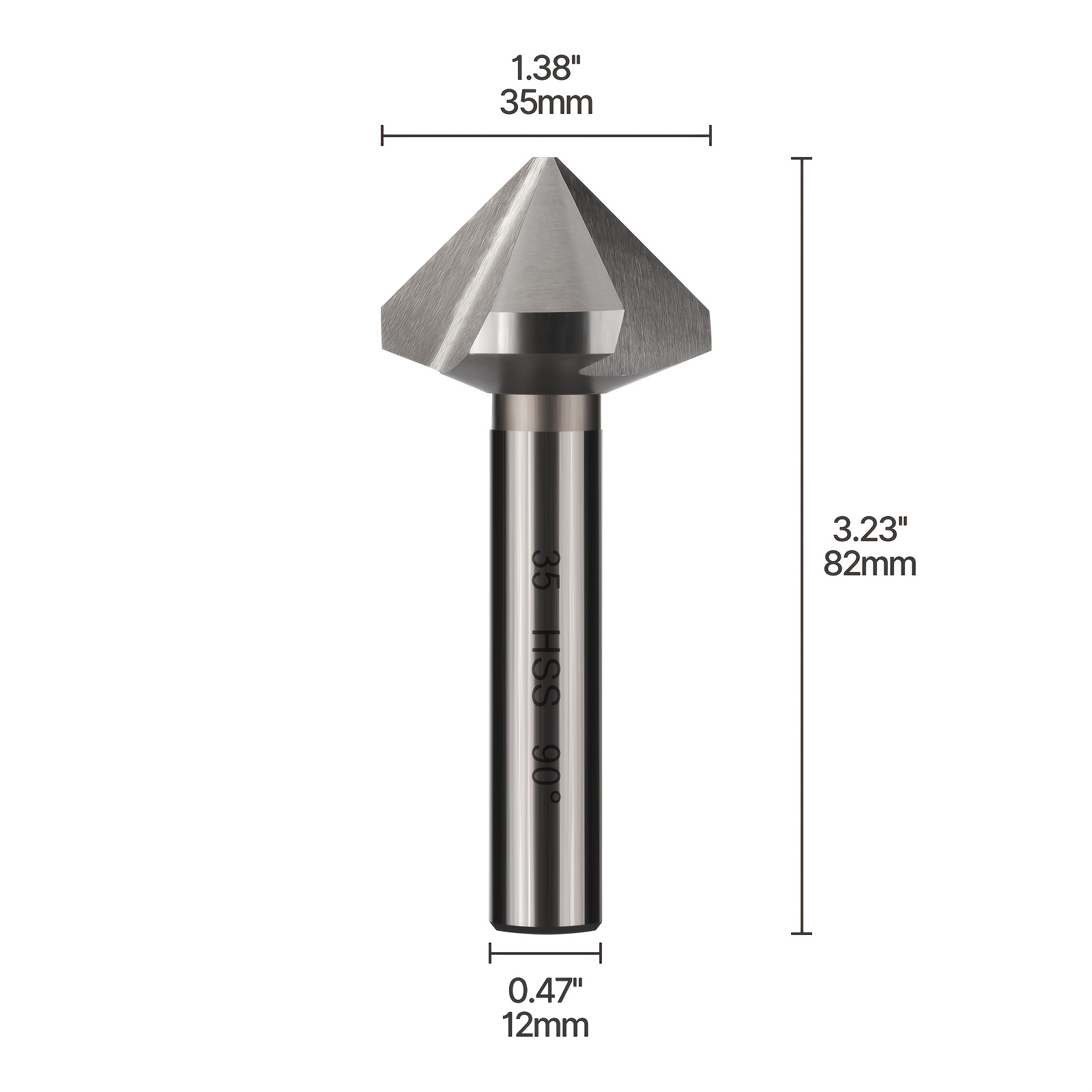 4.5-50mm 3 Flute 90 Degree Hss M2 6542 Countersink Chamfering Tool Drill Bits For Stainless Steel Aluminum Alloy