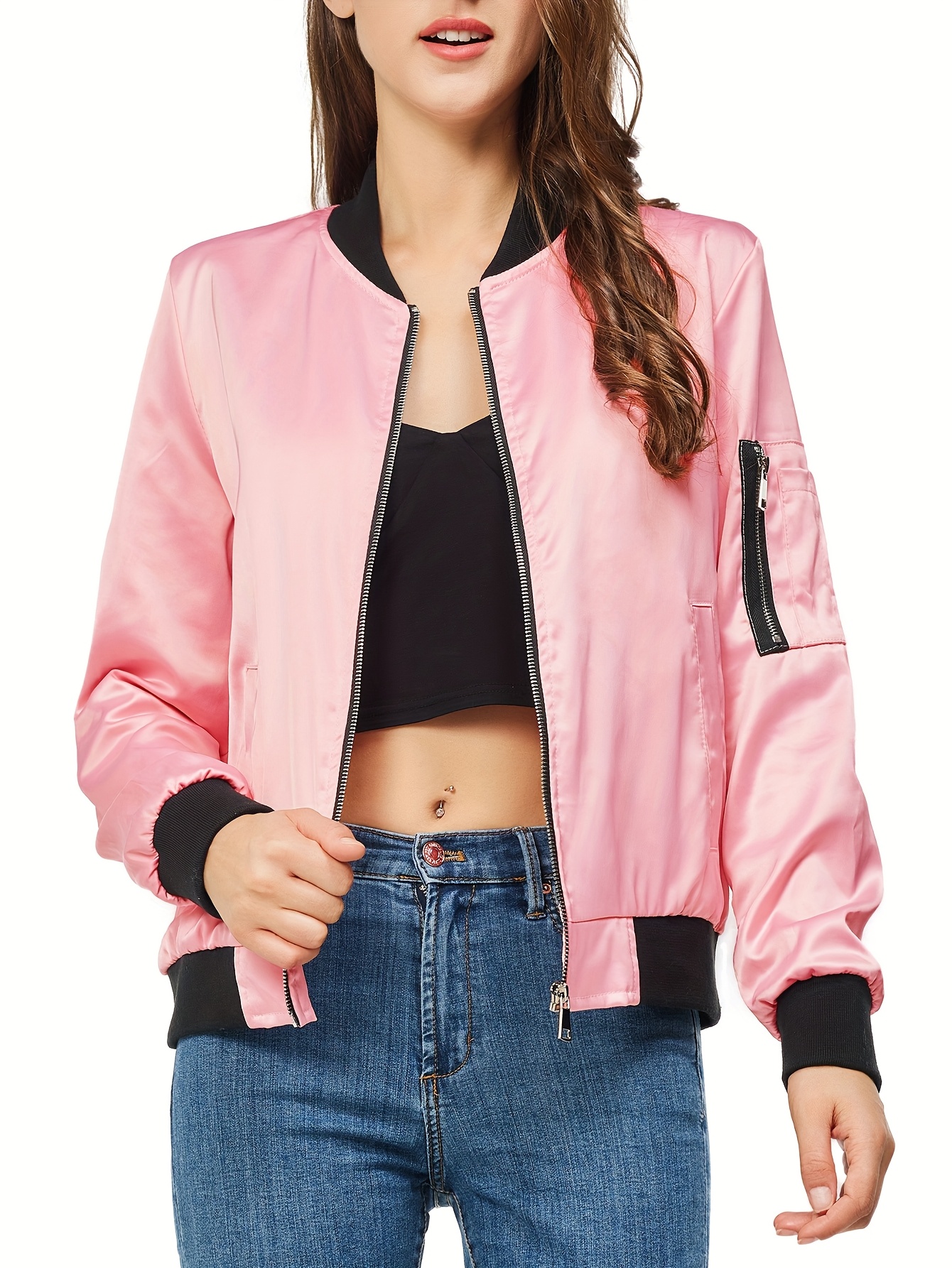 Manteau Veste Baseball Femme Veste Baseball à Carreaux Fit Femme