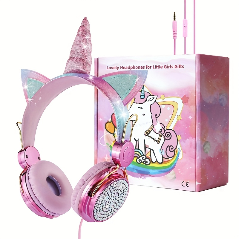 

Children's Headphones, Headphones, 98db Volume Limit For Girls, 3.5mm Jack With Microphone, Great For Schools, Birthdays, Christmas, Unicorn Gifts