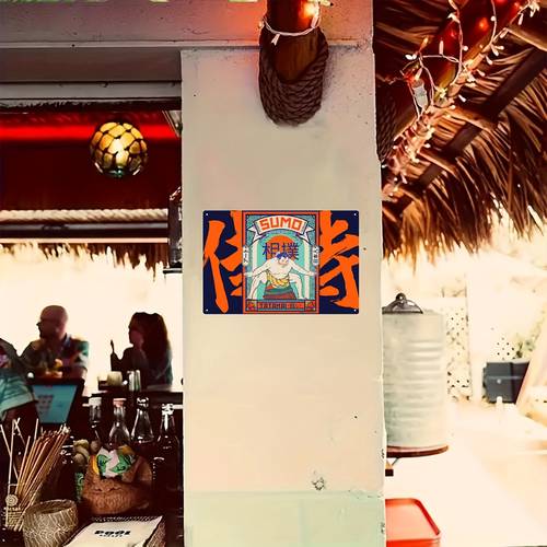 2d flat 1pc 2d sign japanese sumo wrestling match apparel 20 30cm 8 12inch home decor clubs and outdoor decor durable office wall hanging with classic bar plaque ideal for holiday gifts