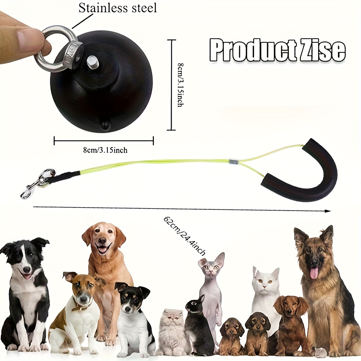 1  bathing rope with suction cup pet dog grooming bathtub restraint ring and adjustable   fixed safety rope for pet shower bathing and grooming blue   Product details 4