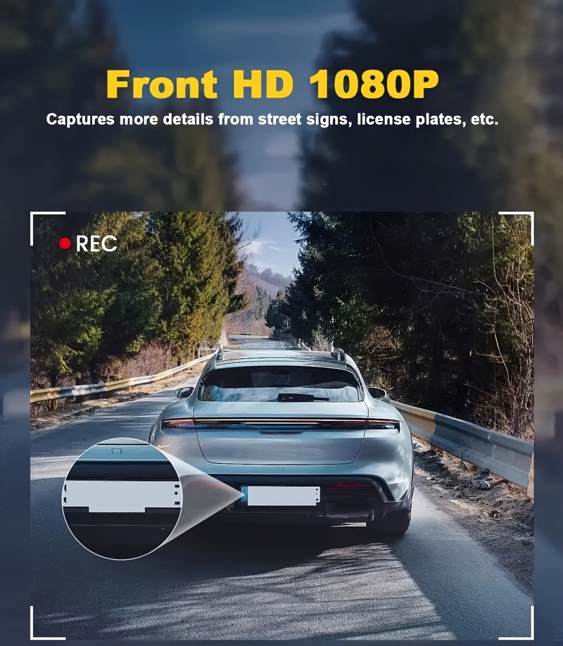 4-канална Камера за Автомобил с Нощно Виждане - 1080P Предна + 720P Лява/Дясна/Задна, LED Дисплей, Физически Бутони, Мониторинг на Паркиране 24/7, Презареждаема Батерия & Захранване от Колата, Система за Заден Изглед, Модерен Аксесоар за Превозни Средства