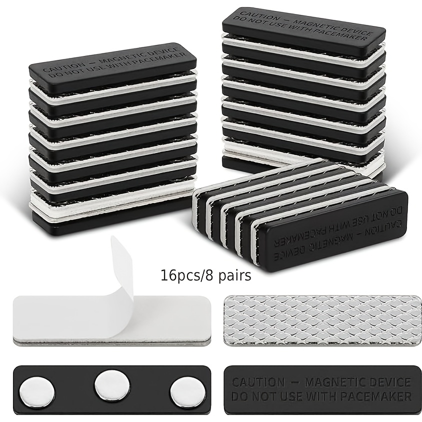 TEMU 16pcs Magnetic Curtain Closures, Magnetic Curtain Locks, No-drill Blackout Curtain Accessories, Strong Magnetic Curtain Holdbacks,