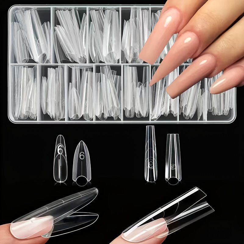 Image of Layered Nail Extension Molds, Oval And Long Paper-free Layered Extension Molds, No Gel Stacking, No Deformation, 15 Sizes In A Numbered Box, Easy To Store, -level Nail Art, Detachable And Reusable