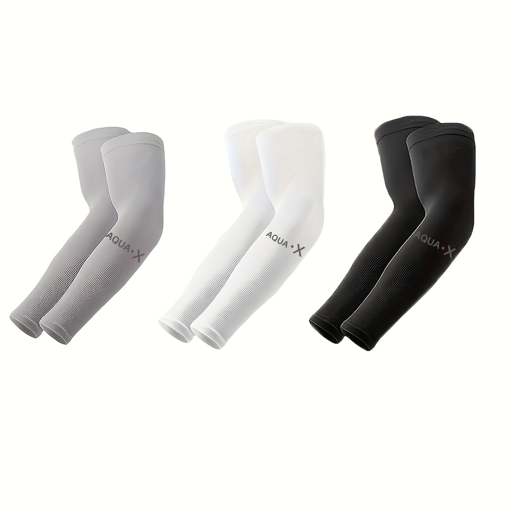 TEMU 3 Pairs Of Ice-sensitive Sunscreen Ice Sleeves Breathable Stretch Quick-drying Fabric Summer Sports Cycling