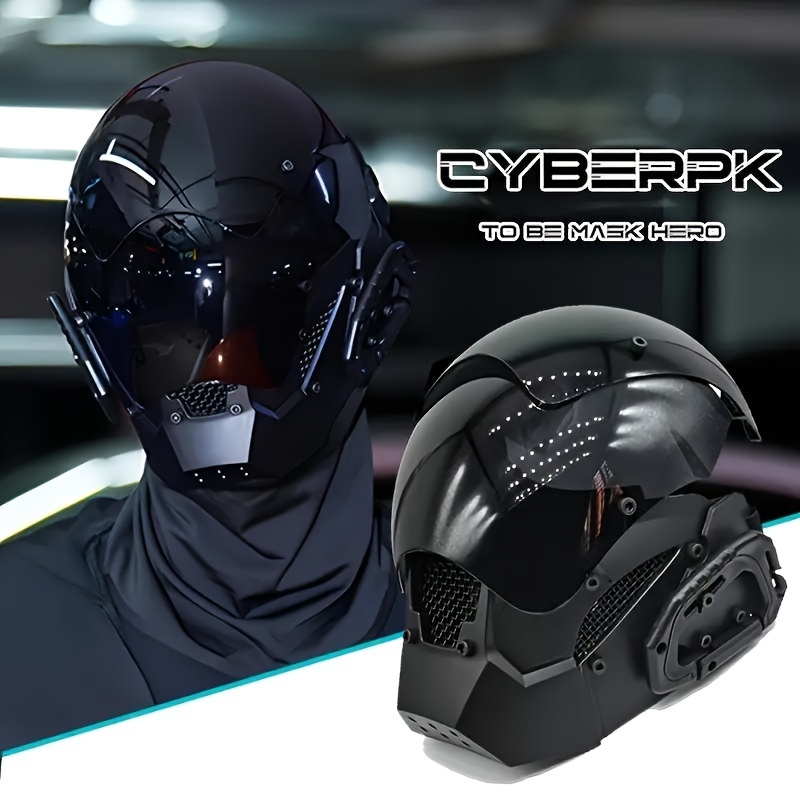 

Cyberpunk Adjustable Mask Helmet - Cool Stylish Plastic Cosplay Costume For And Futuristic Themed Events