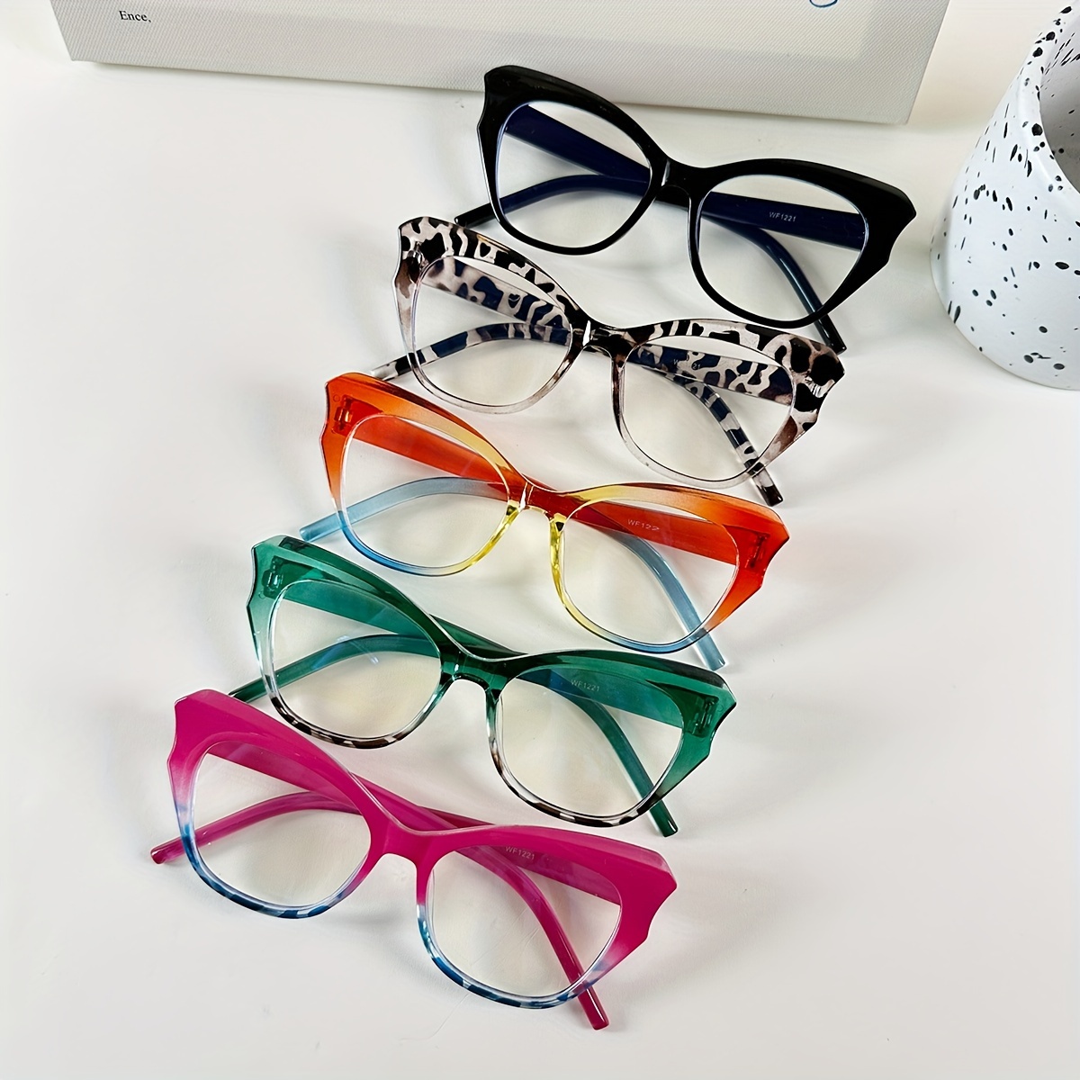 

5 Pcs Cat Eye Glasses, Sexy Full-rimmed Pc Frame Clear Lens Computer Glasses For Women