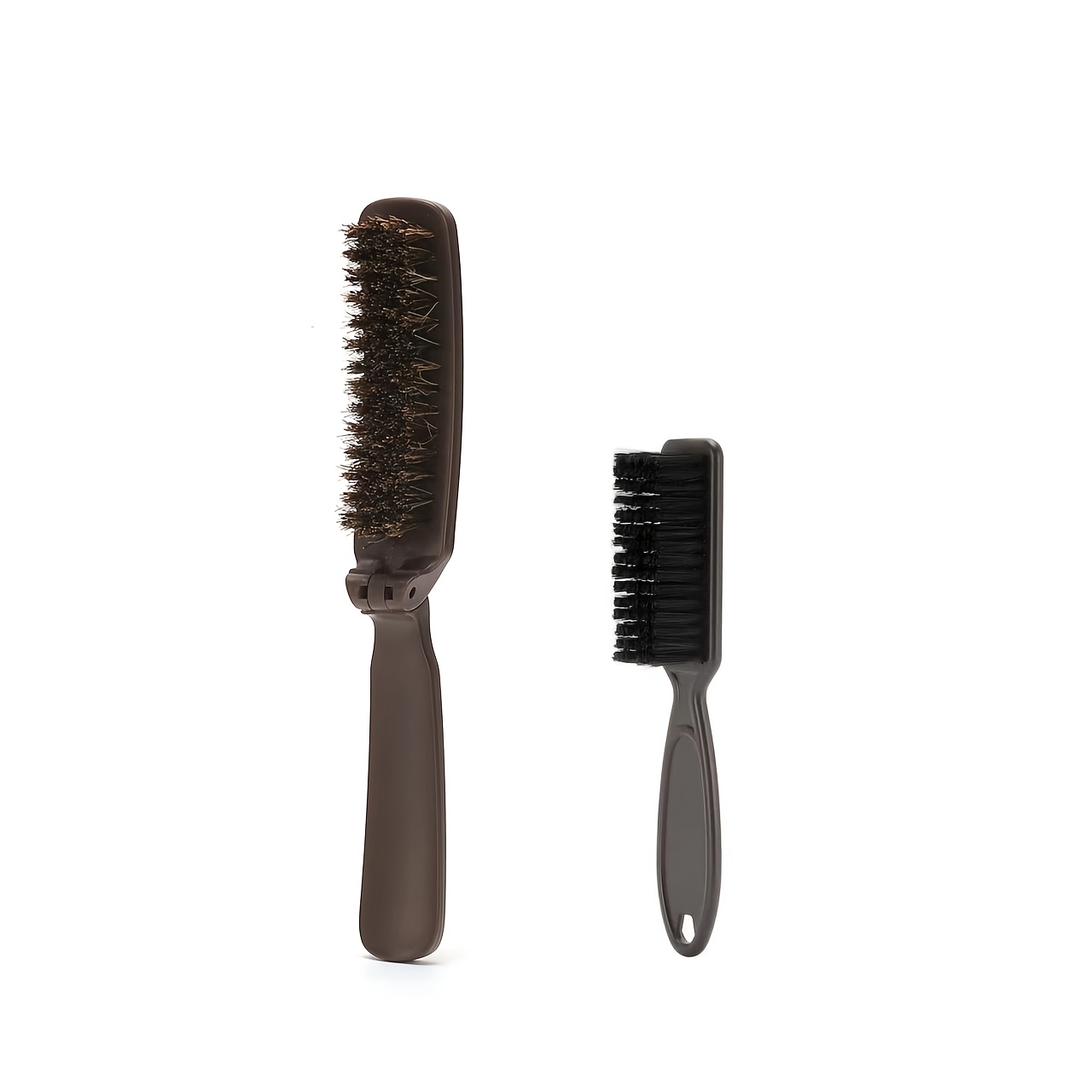TEMU Set de 2 brosses à cheveux pour homme, brosse à cheveux pliable + mini brosse à barbe avec trou de suspension, brosse de coiffure antistatique à