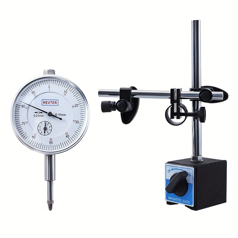 High-precision Dial Indicator Gauge 0-10mm/0.01mm Accuracy – Optional Magnetic Base, Adjustable