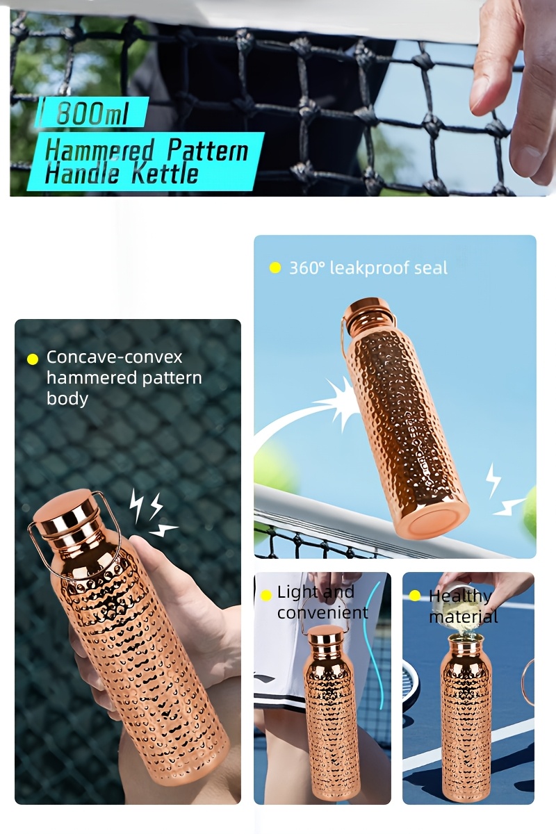 1pc 27oz outdoor hiking water bottle carrying loop integrated design large capacity copper plated tumbler cleaning brush included suitable for gym and outdoor use Product details 1