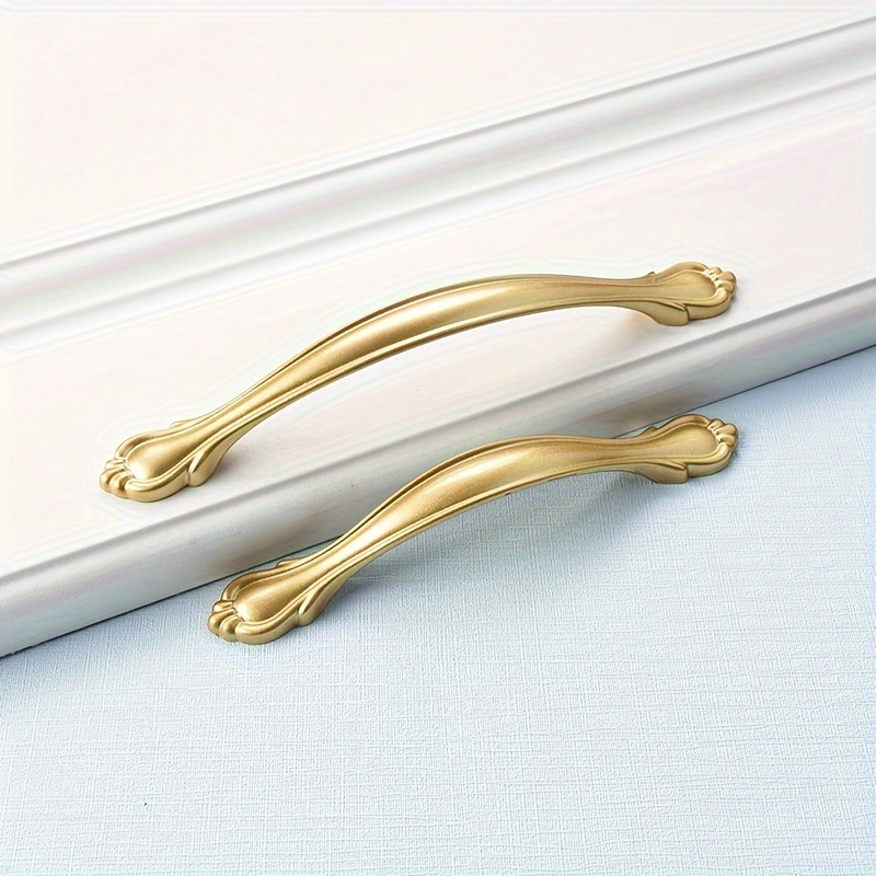 

10 Pieces Of Brushed Golden Cabinet Handles - Modern And Elegant Kitchen Drawer And Door Knobs - Metal, Multiple Components, Painted , Aluminum Material