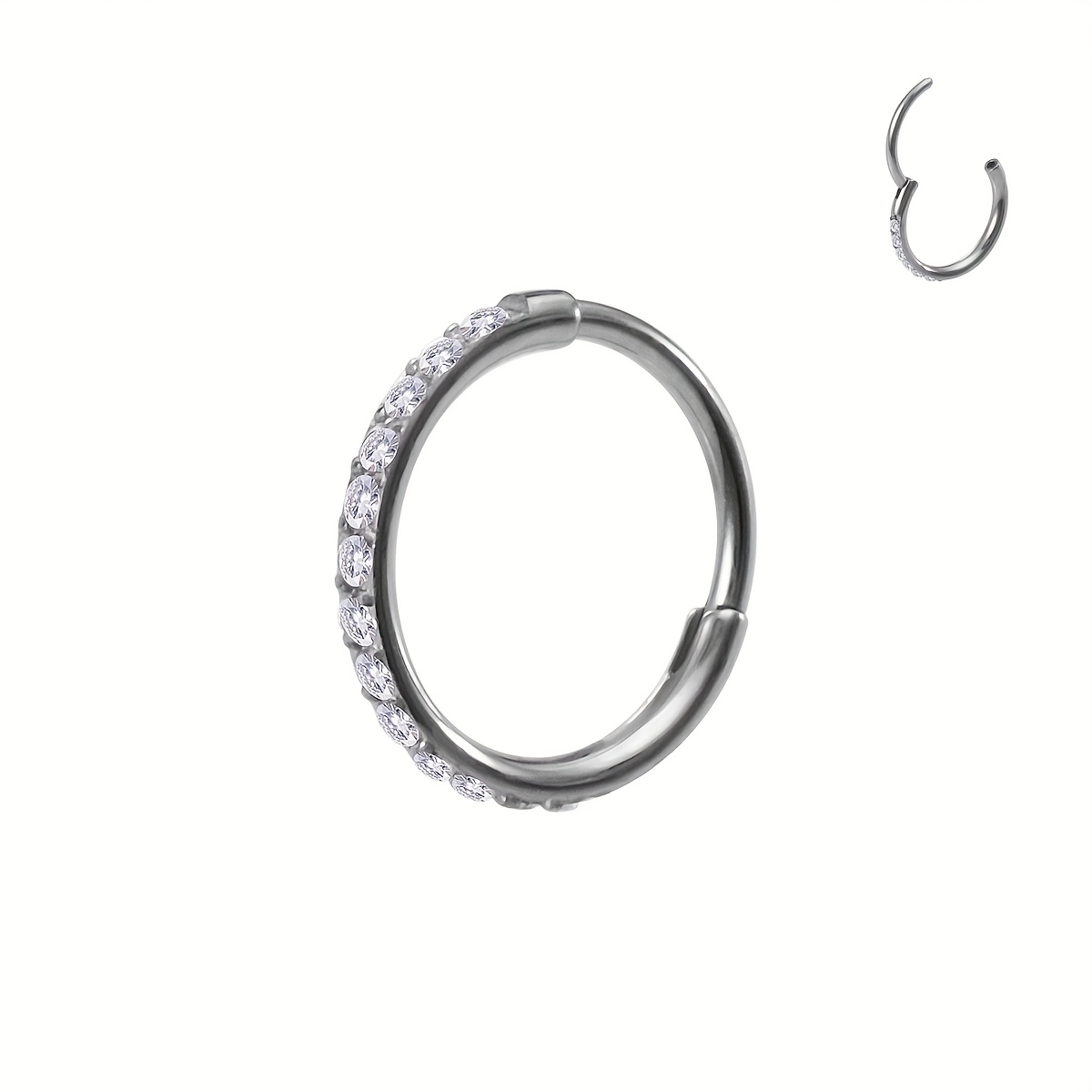 Synthetic Zirconia Hinged Nose Ring, Vintage Style for Daily Wear
