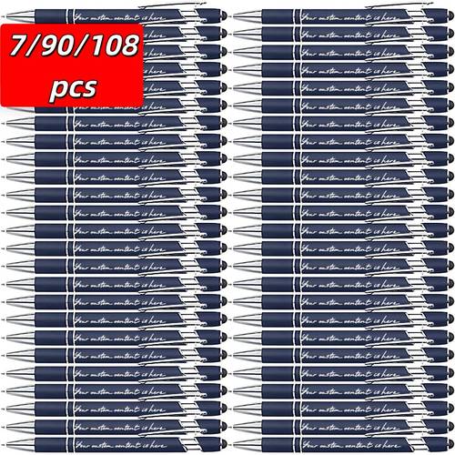 Obrázok položky {prispôsobiteľné} 7/90/108 ks kovové guľôčkové perá s vlastnou potlačou, laserom gravírované osobné písmená a frázy. multifunkčné písacie pero, vhodné ako darčeky na svadbu, festival a párty