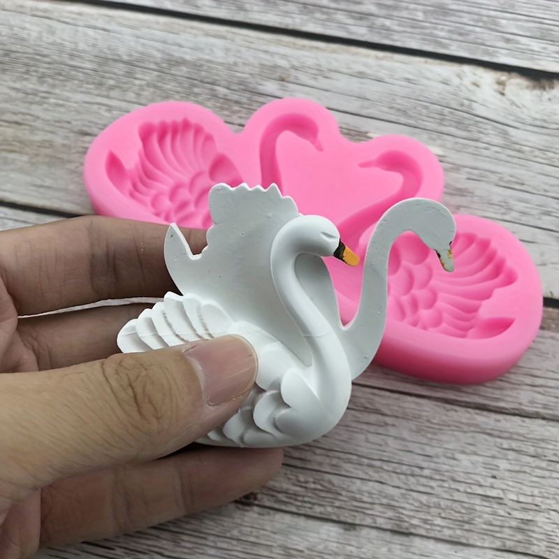 

3d Swan Silicone Mold For Fondant, Cake Decoration, Chocolate - Uncharged, Non-stick Bakeware For Valentine's Day Display - 1 Piece