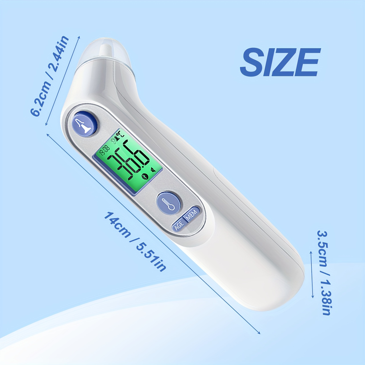 Puzxo Non-contact Thermometer, Instant 1 Second Accurate Temperature Measurement, Ear Temperature Gun, With LCD Display, Suitable For Babies, Children And Adults, Infrared Thermometer, Suitable For Family, Travel, Disease Monitoring - Image 4