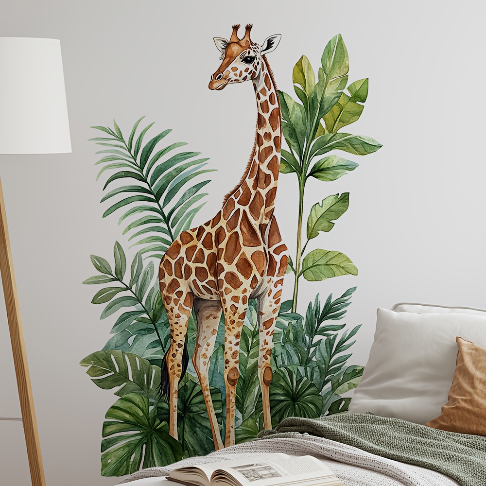 

1 Set Of 2pcs, Wall Stickers, Giraffe, Removable Waterproof Pvc Decals, Wall Decorations, 11.8in*35.4in*2pcs