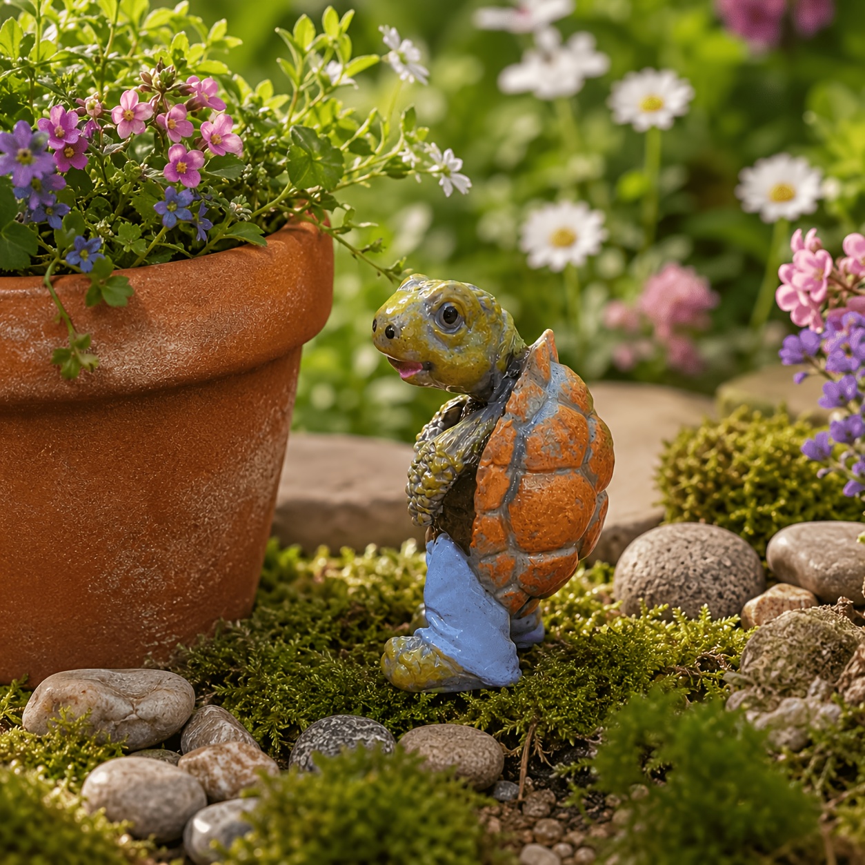 TEMU . Skurrile Outdoor-Urin-Schildkröte, dekorative Statue, geeignet für Außenbereich, Hof, Garten, Bonsai-Dekoration, Heim, Schreibtischdekoration