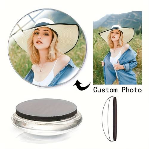 personalized crystal glass fridge magnet custom photo text engraved round refrigerator magnet for kitchen storage cabinet durable home decor gift for birthdays parties travel memorabilia