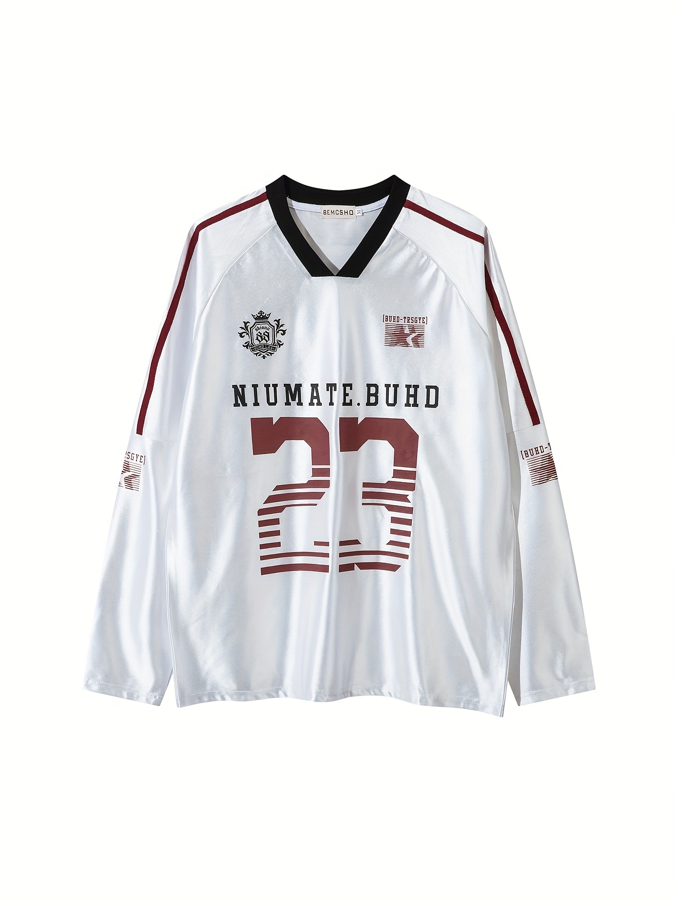 men's retro color block soccer jersey long sleeve t shirt