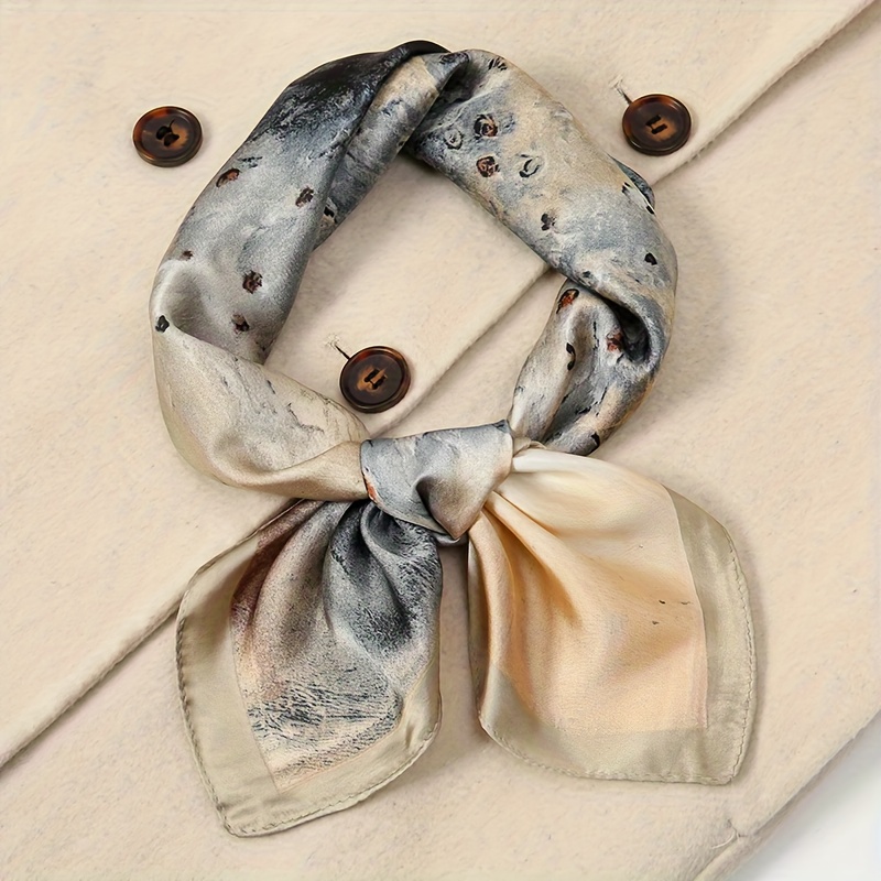 TEMU Sciarpa Quadrata Elegante per Donna con Stampa Ballerina, Moda e Versatile, 27,5 Pollici, Uso Multifunzionale, Tessuto Y, Adatta a