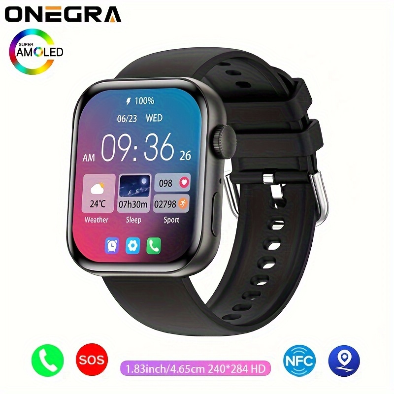 Nova 1,83-palčna HD brezžična pametna ura 2024, Gun Black & Silver & Rose Golden, prilagodljiva številčnica, SOS fitnes GPS sledilnik, primerna za moške in ženske_voghion.com