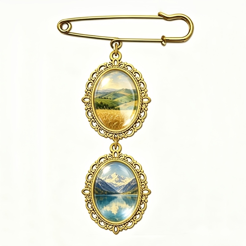 TEMU Single/double/triple Pendants Retro Safety Pin Badge Pendant With Custom Photo/text/ Suitable For Wedding, Party, Bouquet Gift Box Decorations -