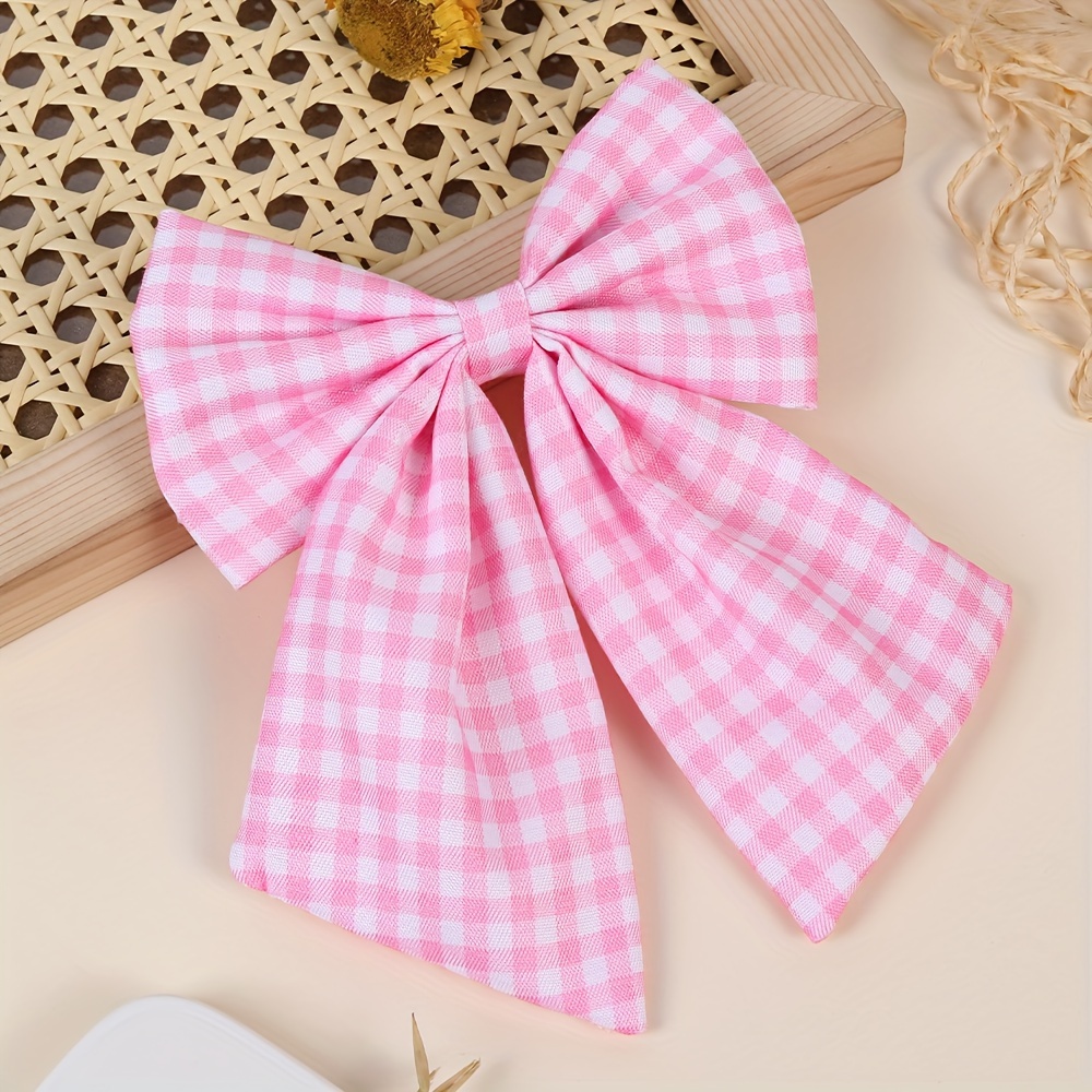 TEMU Prendedor de pelo encantador con a cuadros para niñas - Accesorio versátil y para casual