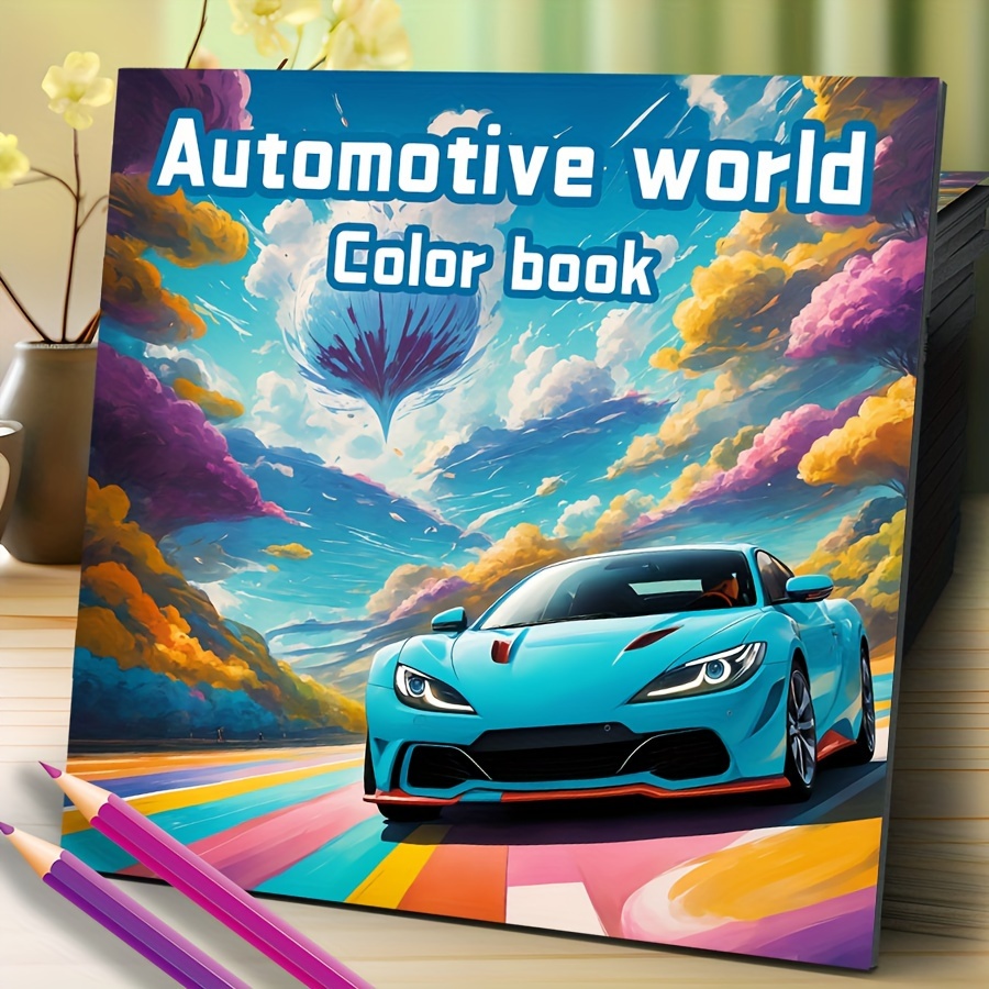 

1pc Automotive World Adult Coloring Book - 20 Pages, Thickened Paper, Mindfulness Art Activity, Ideal For Halloween & Christmas Gifts