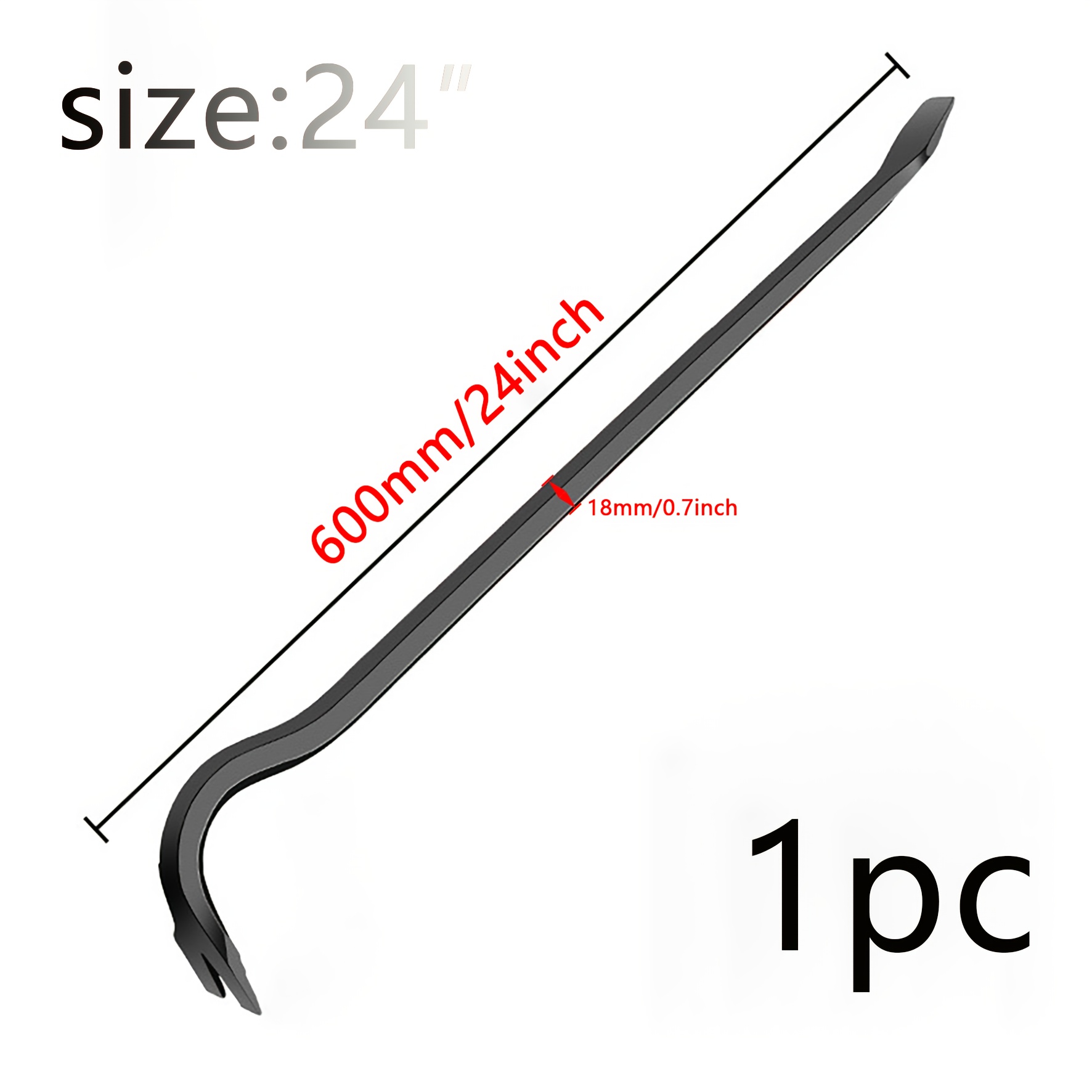 E-shop Multifunktionale 24" oder 18" Brechstange mit Krallen und breiter - für , Ausrichtung usw. - Robustes 45# Stahlgefertigt, langlebige Struktur