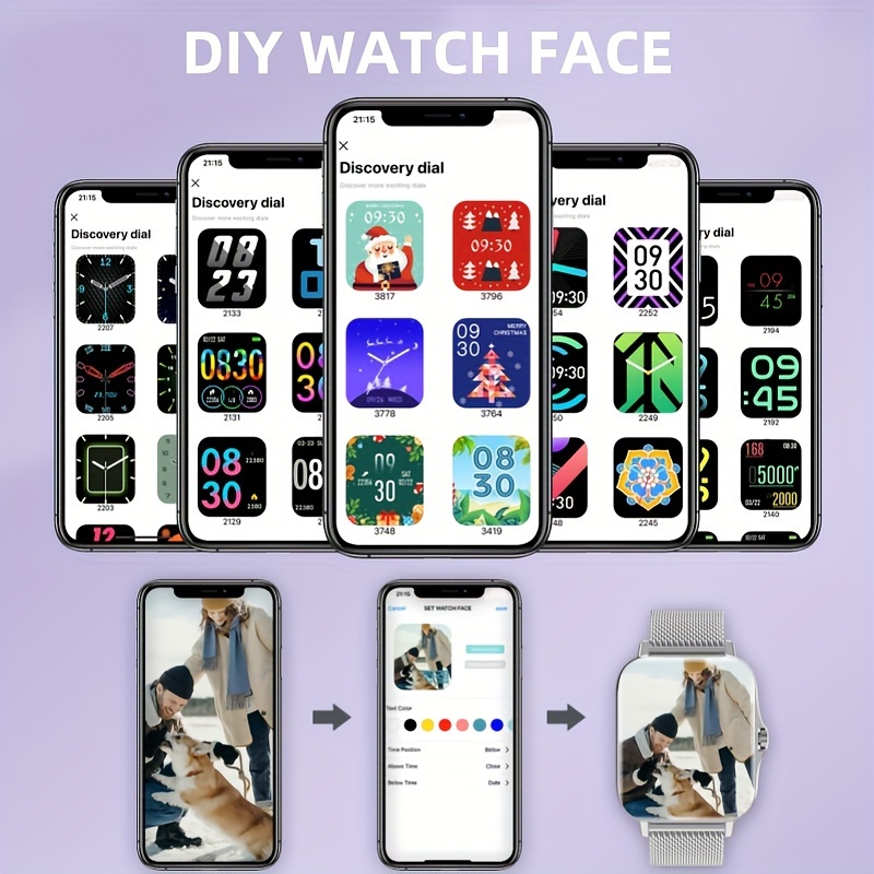 a womens smartwatch compatible with both iphone and android phones equipped with a health message review assistant multi sport mode music playback watch making it a great gift for women details 1