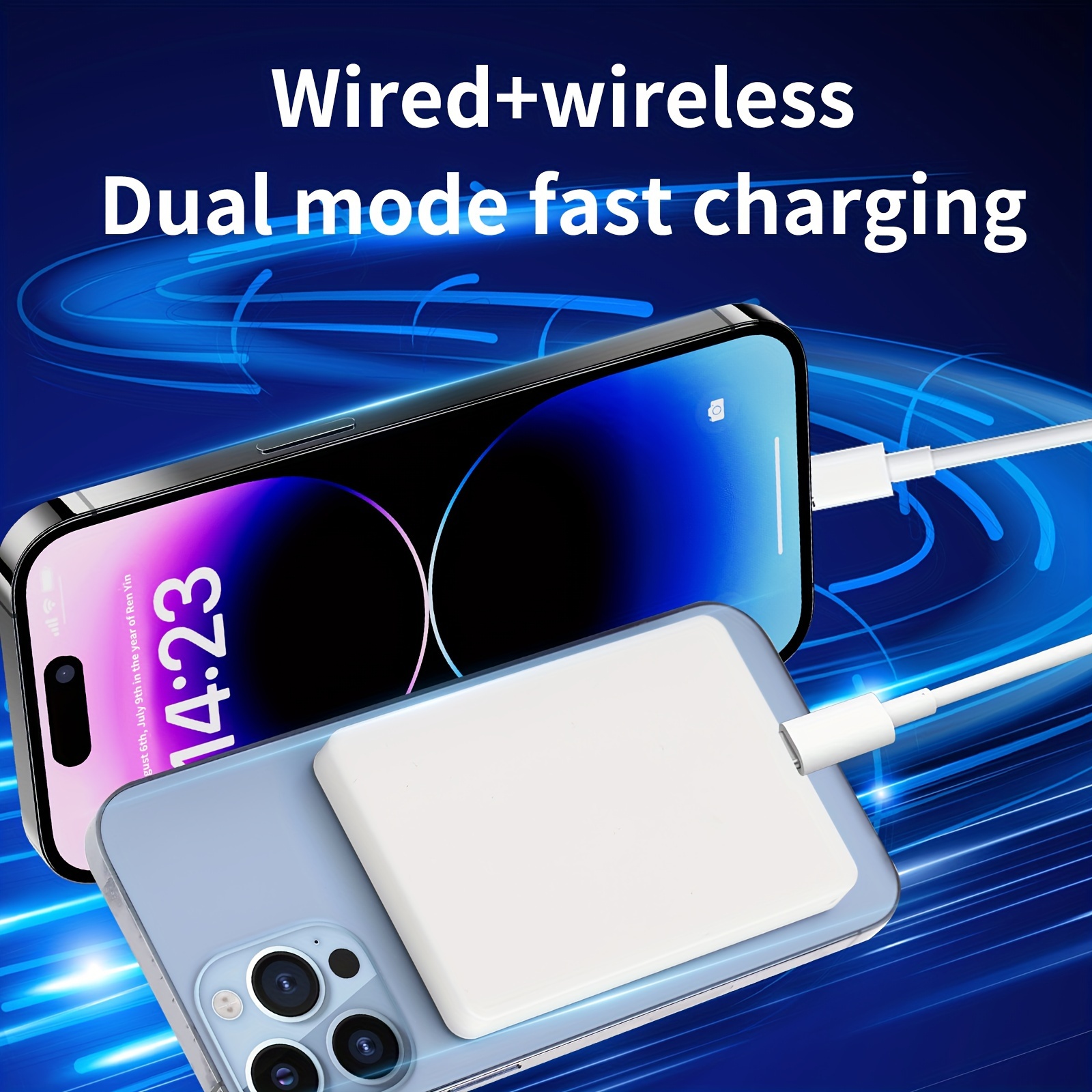 

Magnetic Wireless Power Bank, 5000mah Portable Power Bank, Ultra-thin Wireless Portable Charger, Strong , Portable Lanyard Design, Surface Feel Oil Process, Suitable For Iphone15/14/13/12 Series