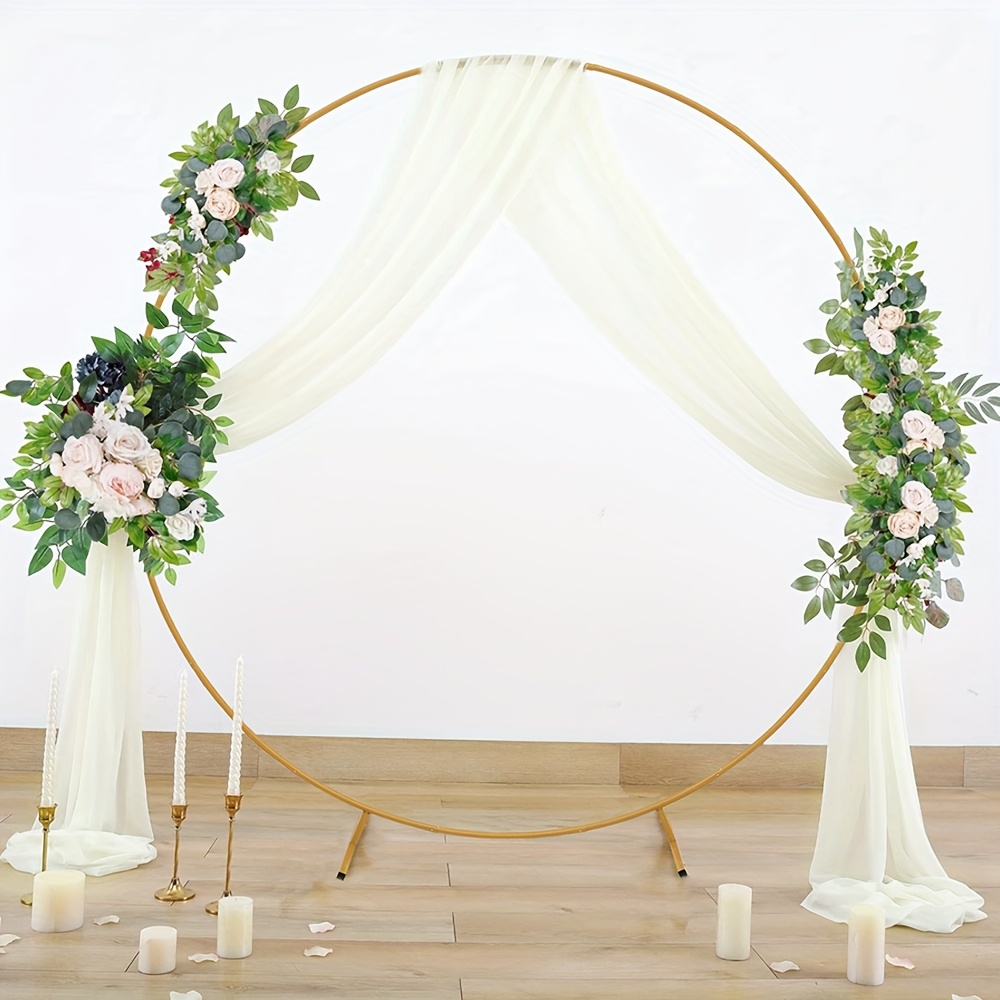 golden metal balloon arch stand heavy duty iron circular wedding backdrop frame with snap clips elegant party decor for birthdays engagements valentines   event decoration sophisticated design sturdy construction 0