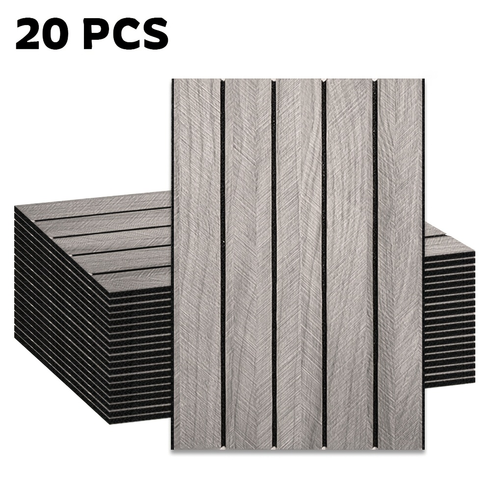TEMU 20pcs 3d Wall Panels Peel And Stick Self Adhesive Modern Wood Grain Wallpaper Decorative Foam Wall Paneling For Bedroom Living Room Thick