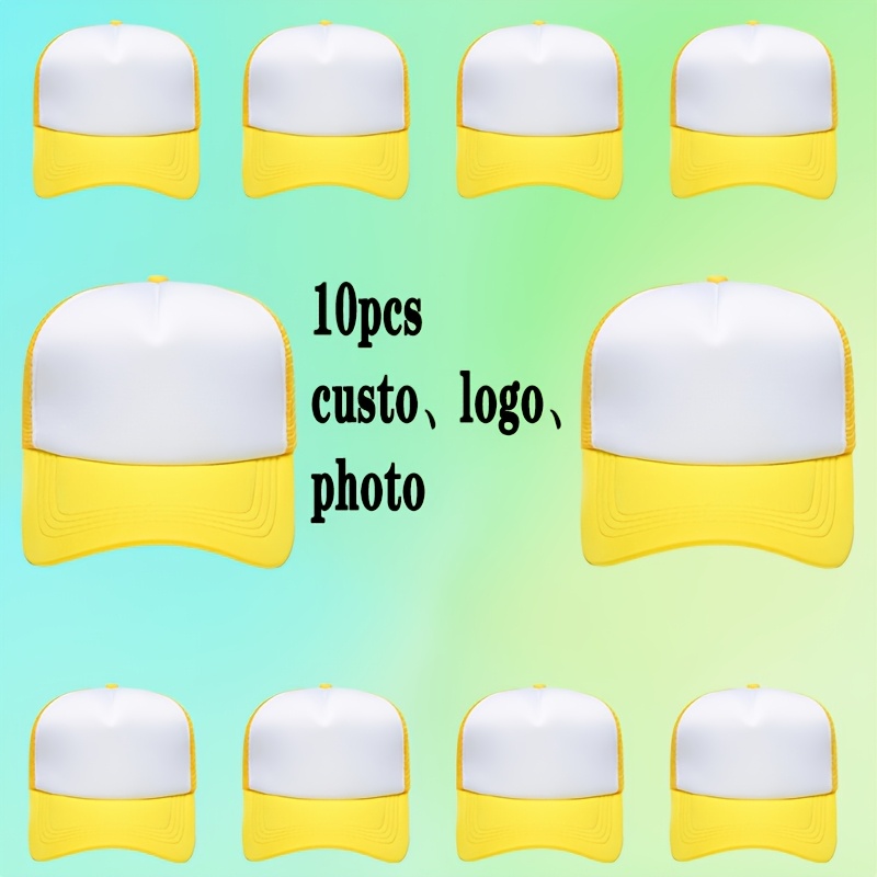 10pcs Personalized Custom Baseball Caps, Adjustable & Breathable
