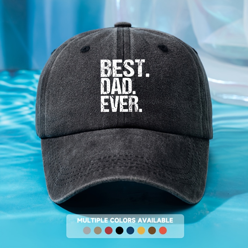 

Best Dad Ever" Men' Washed Baseball Cap - Style, Lightweight Polyester, Sun Protection, Ideal For & Camping, In Multiple Colors