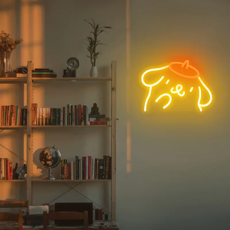 1pc dog neon sign wall decor vibrant orange led kawaii night light usb powered with switch cute bedroom decor for girls teens birthday gift for fans teenage room lighting design Product details 1