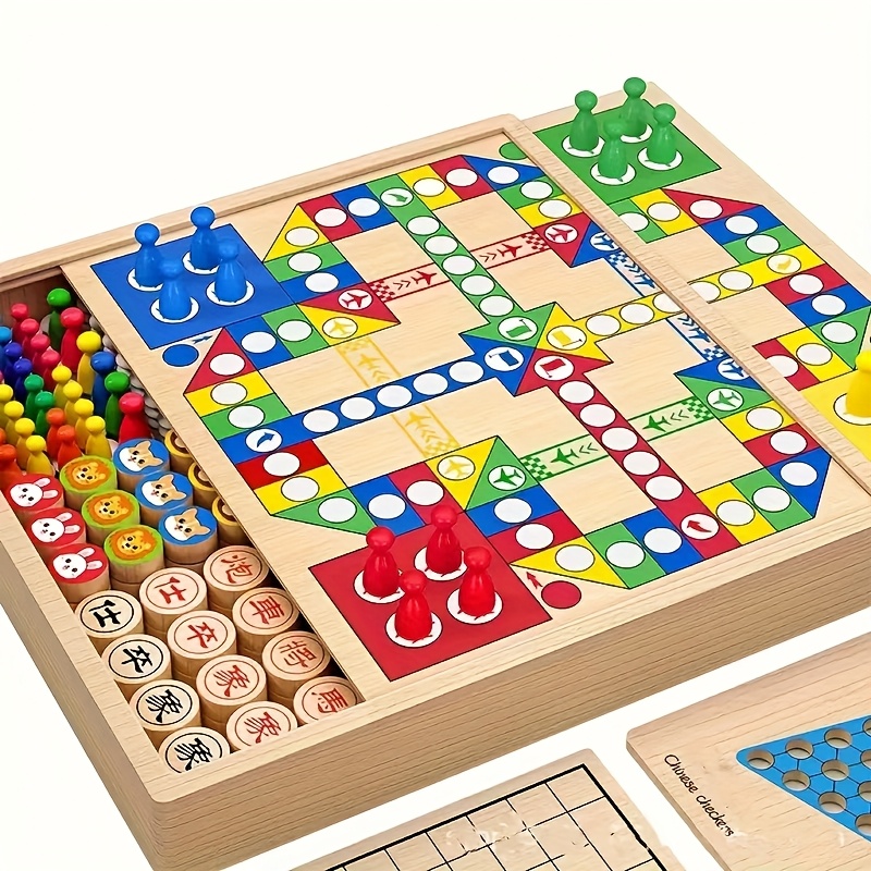 3in 1 Multi-function Chess, 3 Optional, Multi-function Chess Games, Chess, Checkers, Chess, Flying Chess, Checkers, Adventure Chess, All-round Board Games, Jigsaw Puzzles, Enhanced Emotions