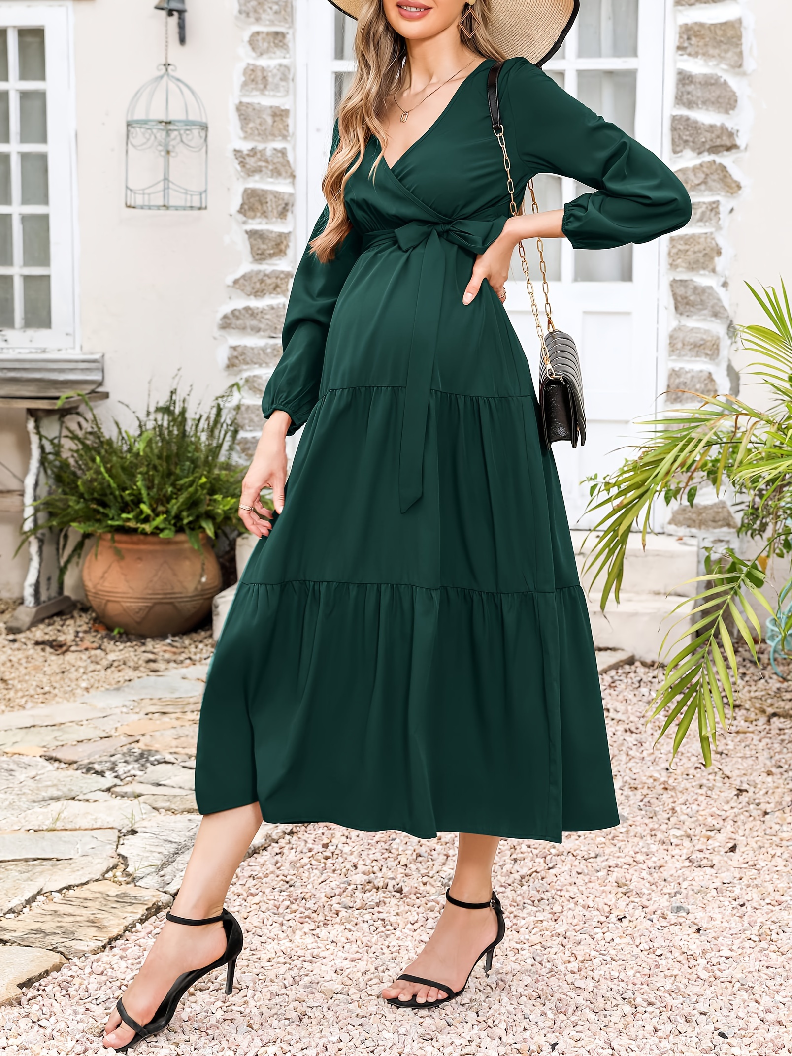 long green maternity dress Angel Maternity Cara Emerald Green Maternity Dress