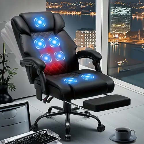 massage office chair with heated and 7-point vibrating massage, ergonomic desk chairs with footrest & 135reclining high back, big and tall executive offices chair 400lbs, thick cushion gaming chair for home office - massage office chair with heated and 7-point vibrating massage, ergonomic desk chairs with footrest & 135reclining high back, big and tall executive offices chair 400lbs, thick cushion gaming chair for home office -