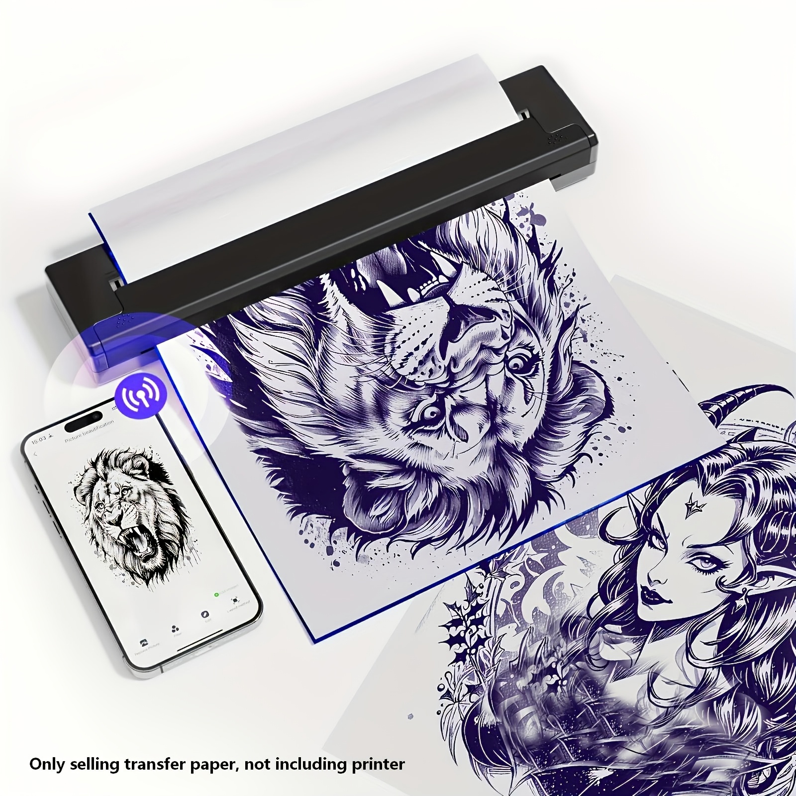 E-shop 40 Blatt Tattoo Transferpapier, A4 Größe Tattoo Schablonenpapier - Kompatibel mit MO8F TP81 P90 Pino und anderen Tattoo-Druckern, einfacher