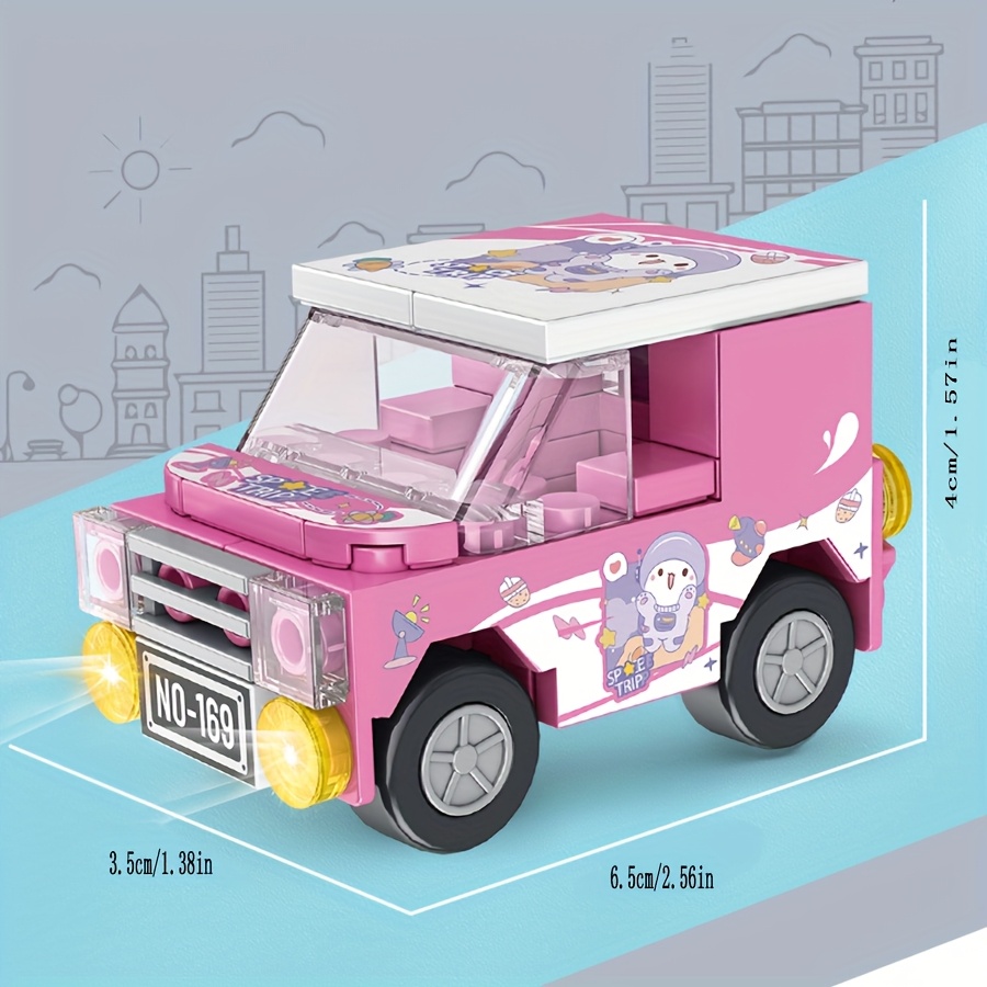 8pcs City Mini Building Blocks Set w/ Urban Landscape Vehicles