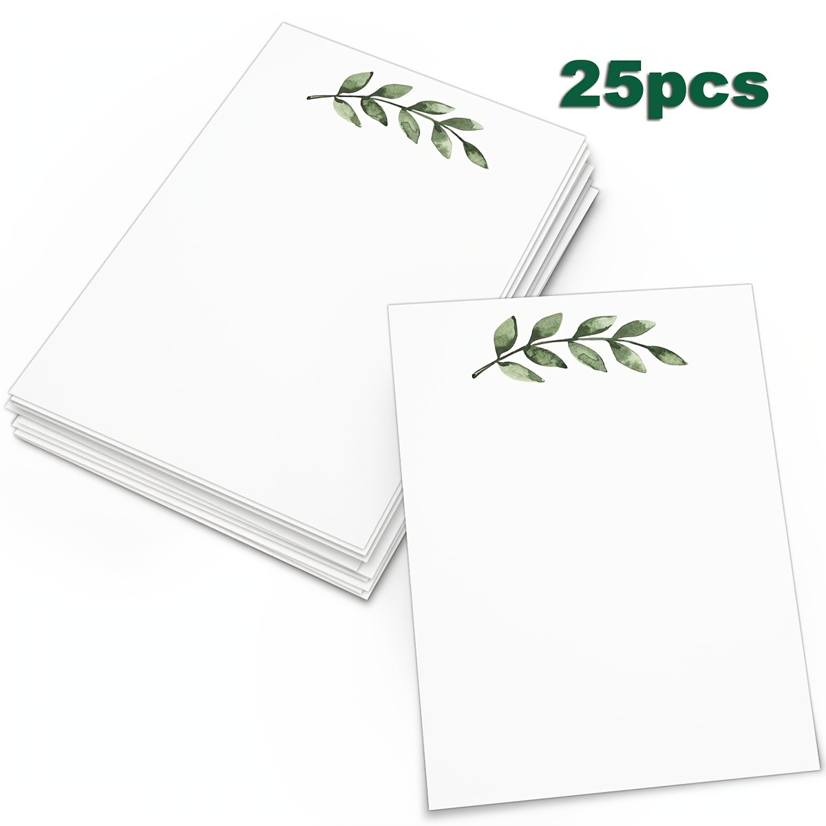 

25- Leaf Design Note Cards, 6x4 Thank You Cards, Table Cards, Diy Crafts - No Envelopes